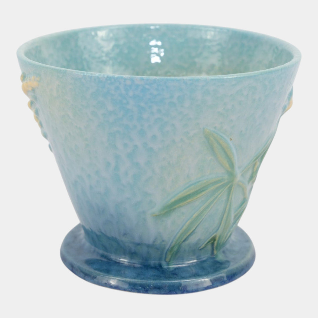 Roseville Wincraft Blue 1948 Vintage Art Pottery Ceramic Flower Pot/Saucer 256-5