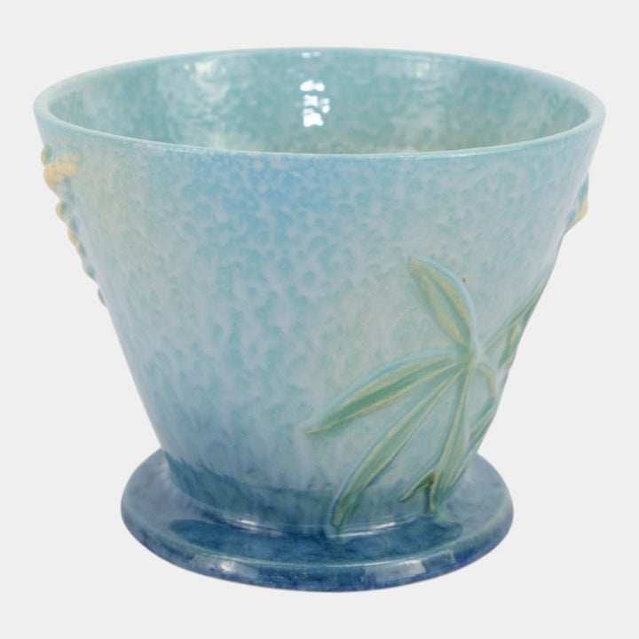 Roseville Wincraft Blue 1948 Vintage Art Pottery Ceramic Flower Pot/Saucer 256-5