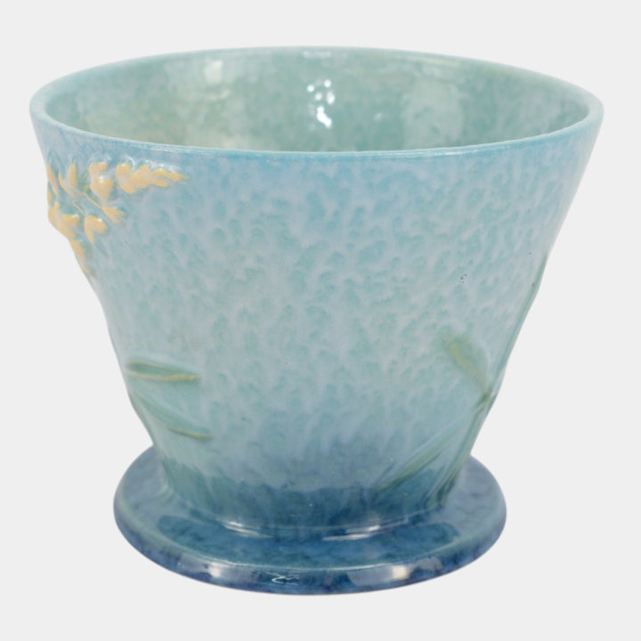 Roseville Wincraft Blue 1948 Vintage Art Pottery Ceramic Flower Pot/Saucer 256-5
