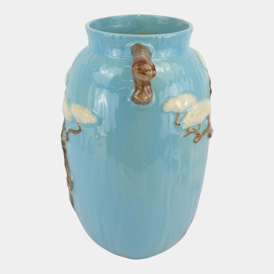 Roseville Pottery Ming Tree 1949 Blue Mid Century Modern Vase 586-15