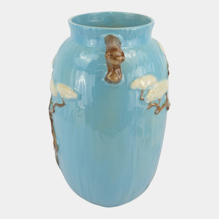 Roseville Pottery Ming Tree 1949 Blue Mid Century Modern Vase 586-15