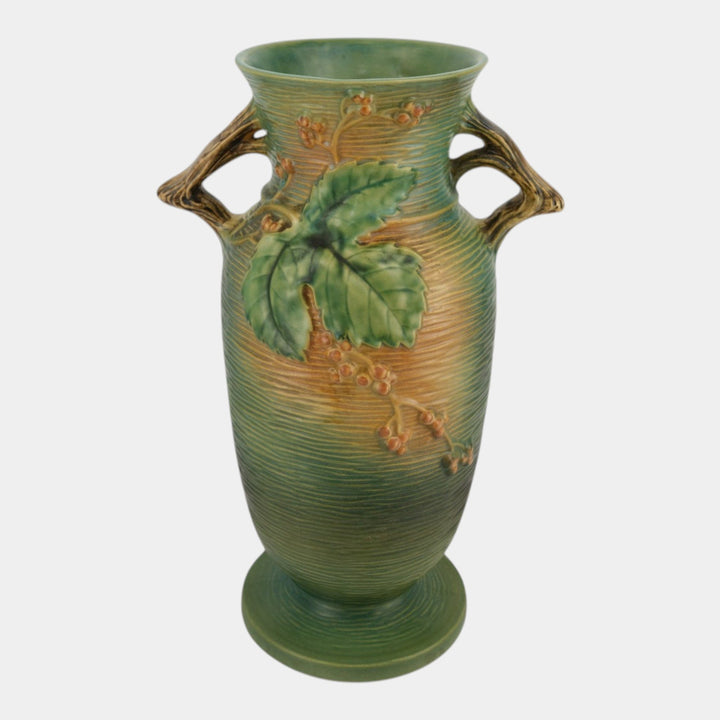 Roseville Bushberry Green 1941 Vintage Art Pottery Ceramic Floor Vase 41-18