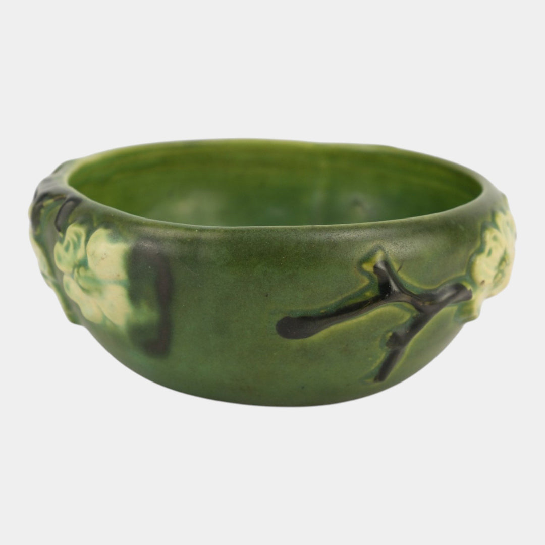Roseville Dogwood Smooth Green 1920 Vintage Art Deco Pottery Ceramic Bowl