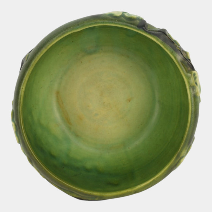 Roseville Dogwood Smooth Green 1920 Vintage Art Deco Pottery Ceramic Bowl