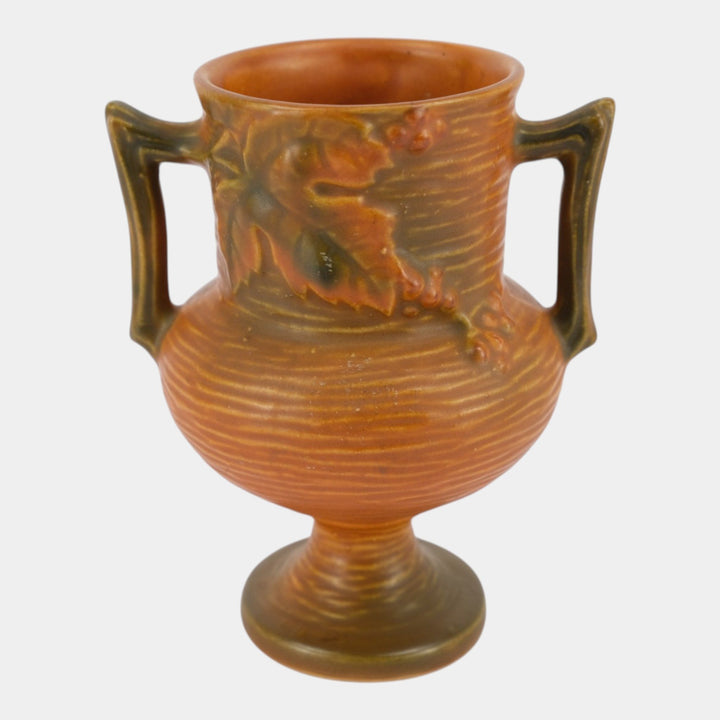 Roseville Bushberry Russet 1941 Mid Century Modern Pottery Ceramic Vase 156-6