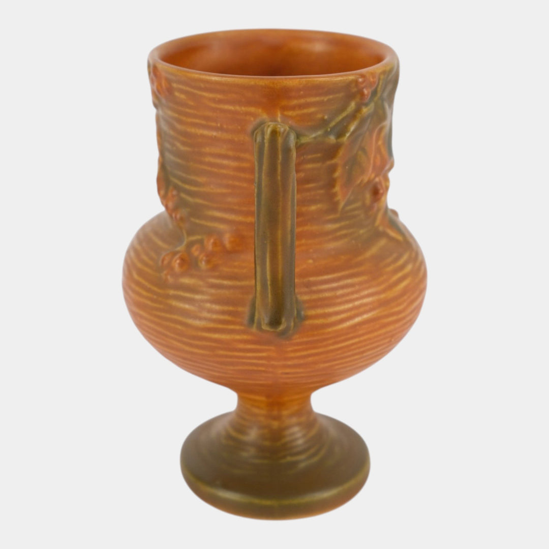 Roseville Bushberry Russet 1941 Mid Century Modern Pottery Ceramic Vase 156-6