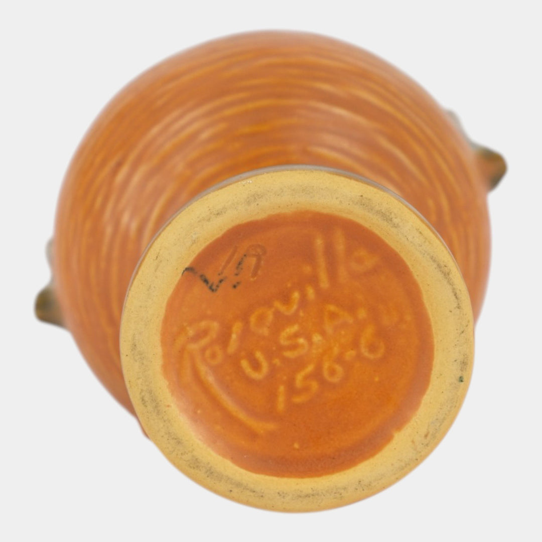 Roseville Bushberry Russet 1941 Mid Century Modern Pottery Ceramic Vase 156-6