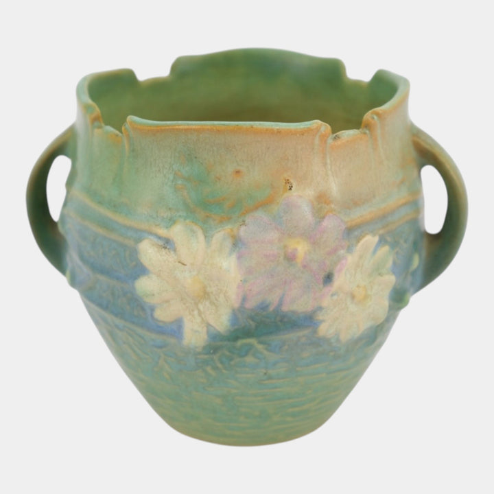 Roseville Cosmos Green 1939 Vintage Art Pottery Ceramic Jardiniere Planter 649-3
