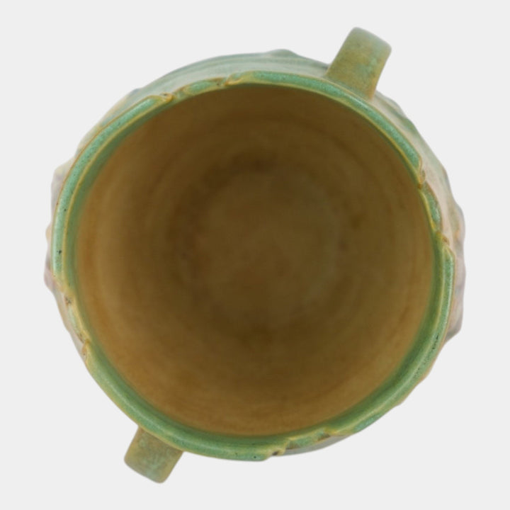 Roseville Cosmos Green 1939 Vintage Art Pottery Ceramic Jardiniere Planter 649-3
