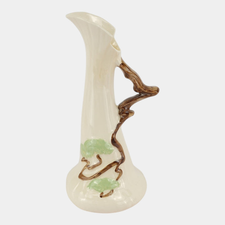 Roseville Ming Tree White 1949 Mid Century Modern Pottery Ceramic Ewer 516-10