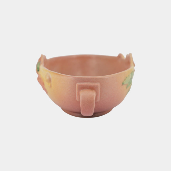 Roseville Poppy Pink 1938 Vintage Art Pottery Ceramic Console Bowl 338-10