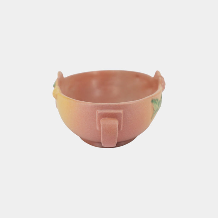 Roseville Poppy Pink 1938 Vintage Art Pottery Ceramic Console Bowl 338-10