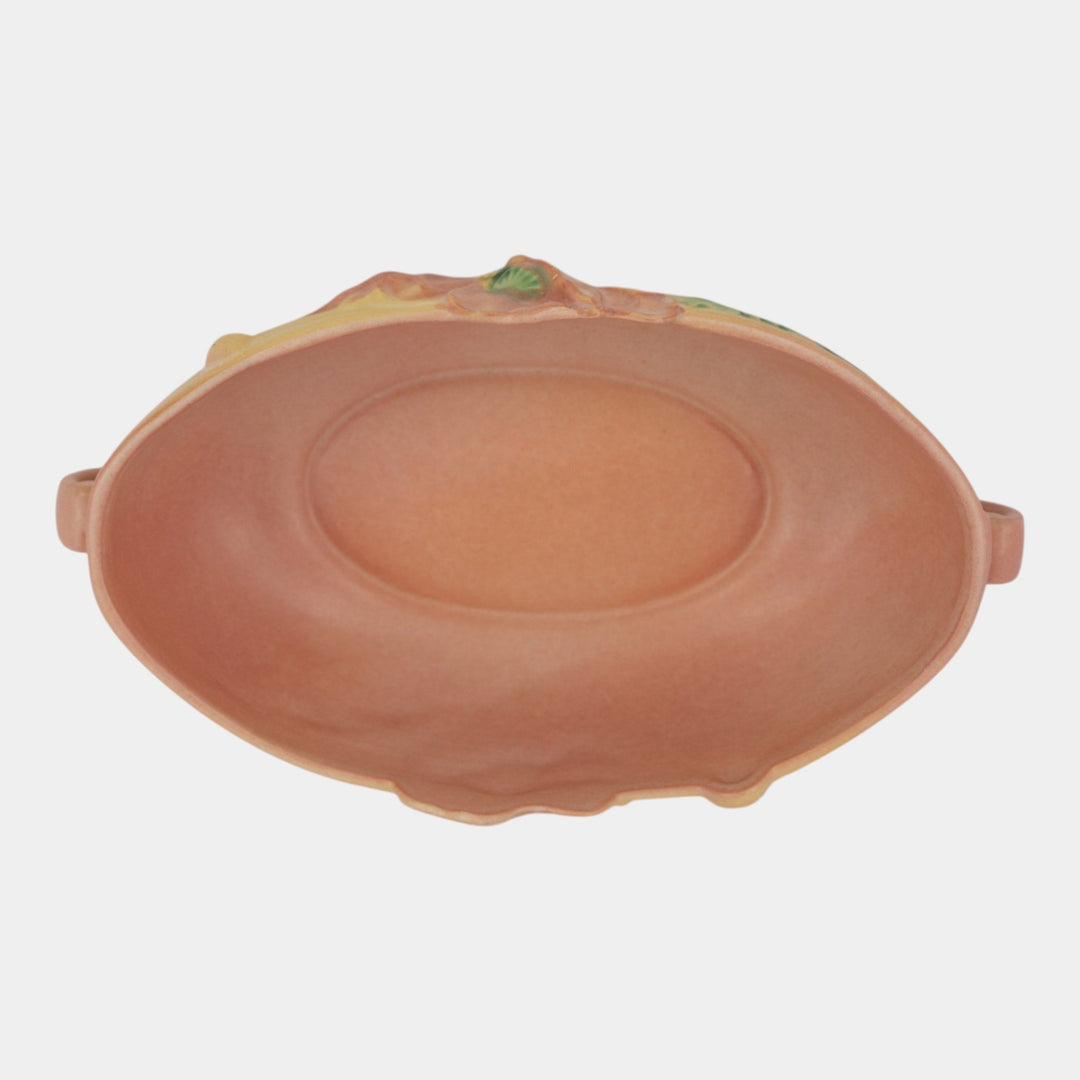 Roseville Poppy Pink 1938 Vintage Art Pottery Ceramic Console Bowl 338-10