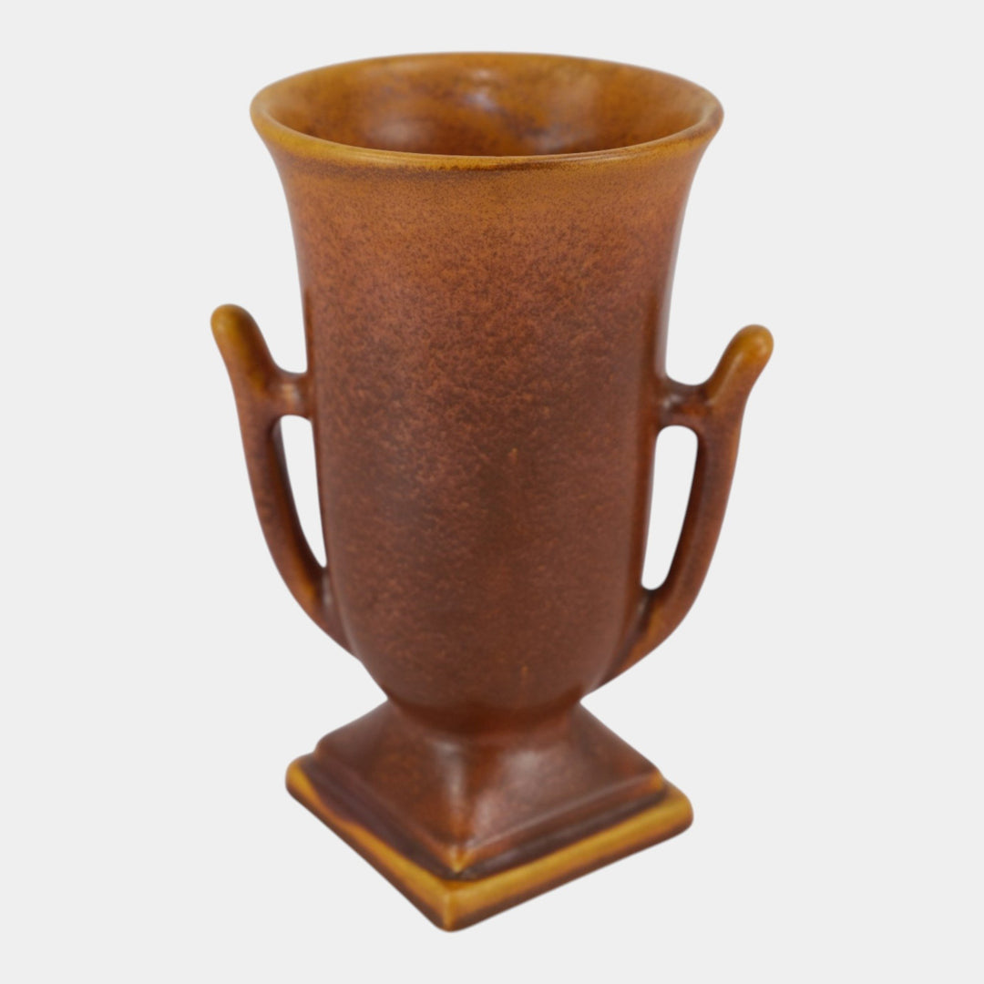 Monmouth Western Stoneware Vintage 1930s Art Pottery Brown Ceramic Vase