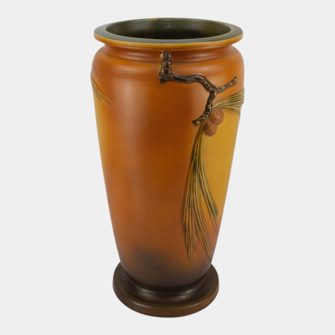 Roseville Pine Cone Brown 1940 Vintage Art Pottery Ceramic Umbrella Stand 777-20