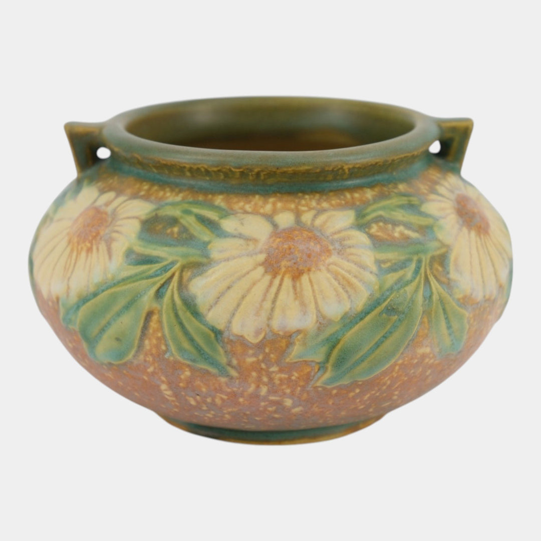 Roseville Dahlrose 1928 Vintage Art Pottery Ceramic Bowl Vase 177-4