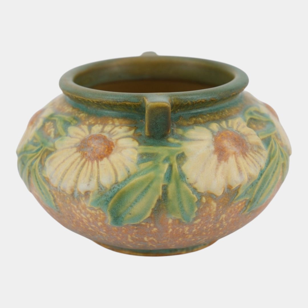 Roseville Dahlrose 1928 Vintage Art Pottery Ceramic Bowl Vase 177-4