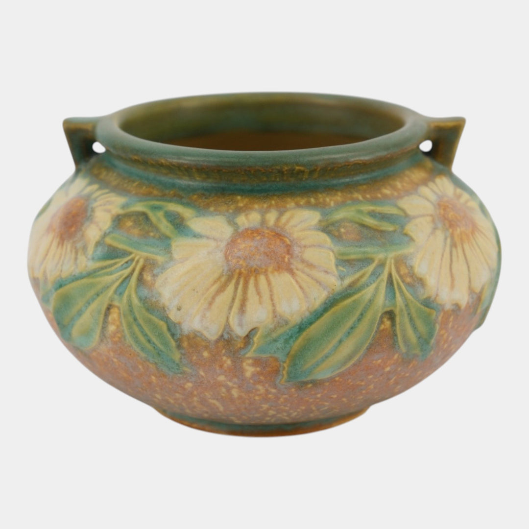 Roseville Dahlrose 1928 Vintage Art Pottery Ceramic Bowl Vase 177-4