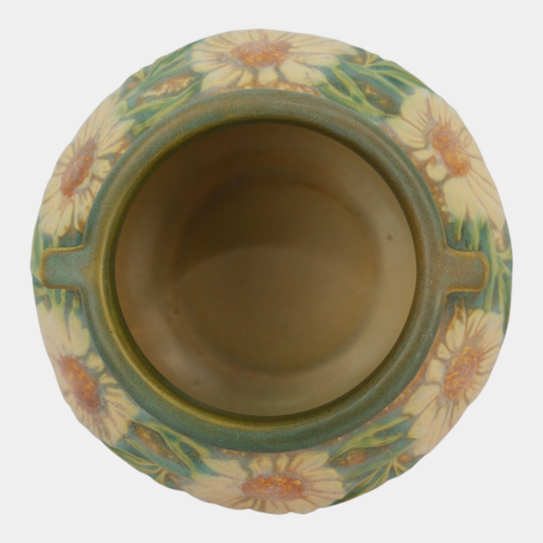 Roseville Dahlrose 1928 Vintage Art Pottery Ceramic Bowl Vase 177-4