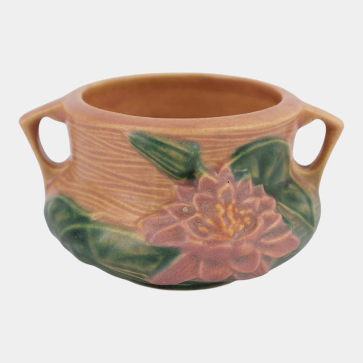 Roseville Water Lily Pink 1943 Vintage Art Pottery Jardiniere Planter 663-3