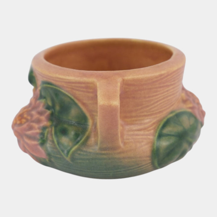 Roseville Water Lily Pink 1943 Vintage Art Pottery Jardiniere Planter 663-3