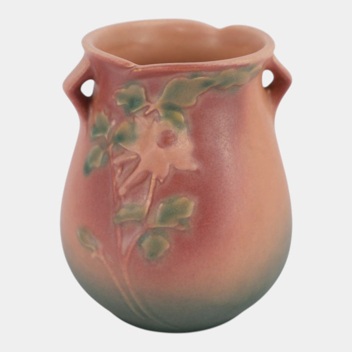Roseville Columbine Pink 1941 Mid Century Modern Pottery Ceramic Vase 12-4