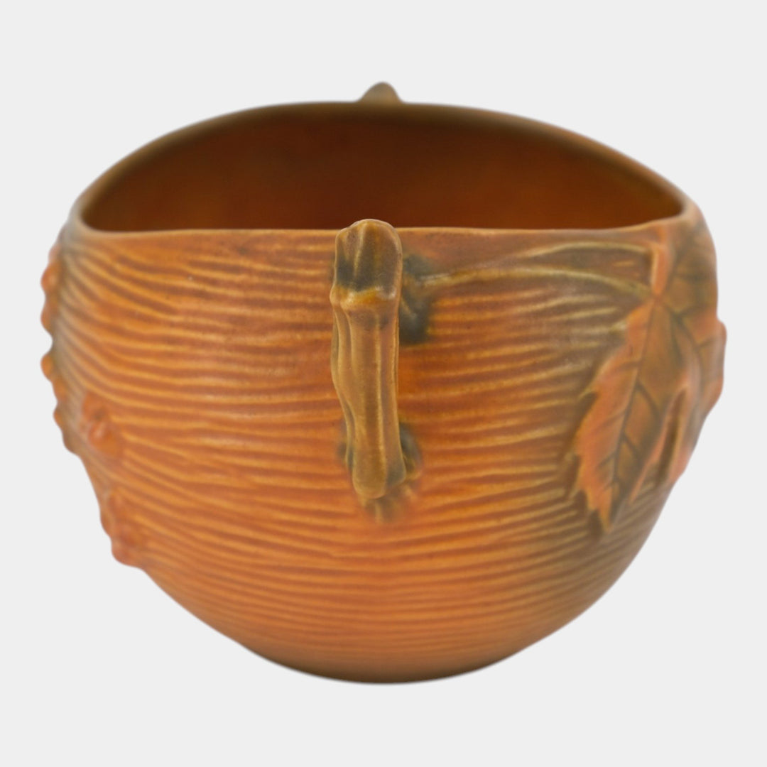 Roseville Bushberry Brown 1941 Vintage Art Pottery Ceramic Bowl 411-4