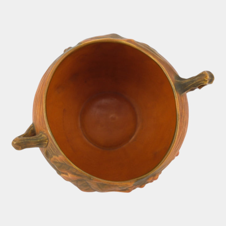 Roseville Bushberry Brown 1941 Vintage Art Pottery Ceramic Bowl 411-4