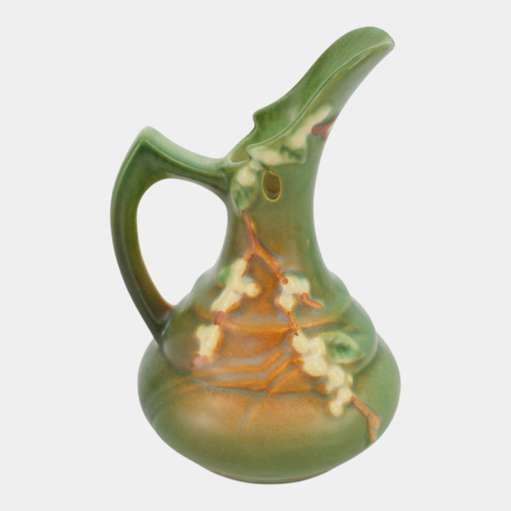 Roseville Snowberry Green 1947 Mid Century Modern Pottery Ceramic Ewer 1Tk-6