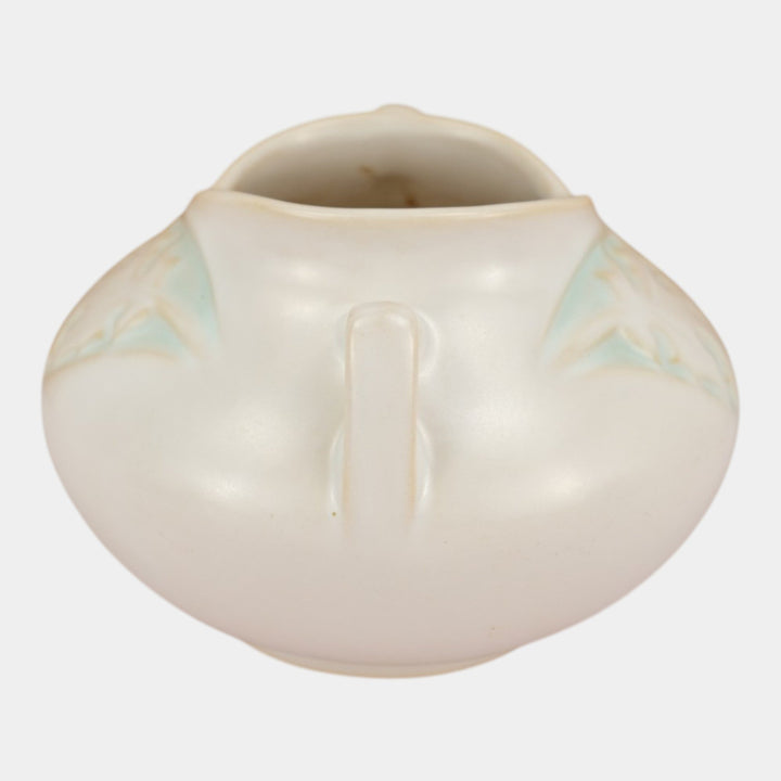Roseville Silhouette White 1950 Vintage Art Deco Pottery Ceramic Bowl Vase 741-4