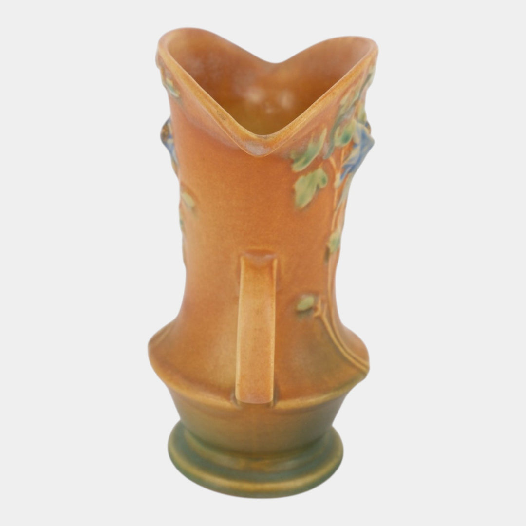 Roseville Columbine Brown 1941 Mid Century Modern Pottery Flower Vase 16-7