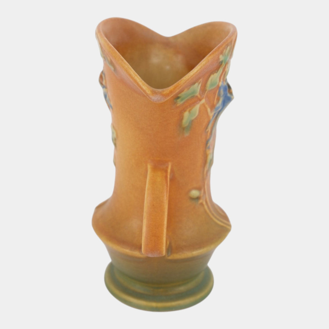 Roseville Columbine Brown 1941 Mid Century Modern Pottery Flower Vase 16-7