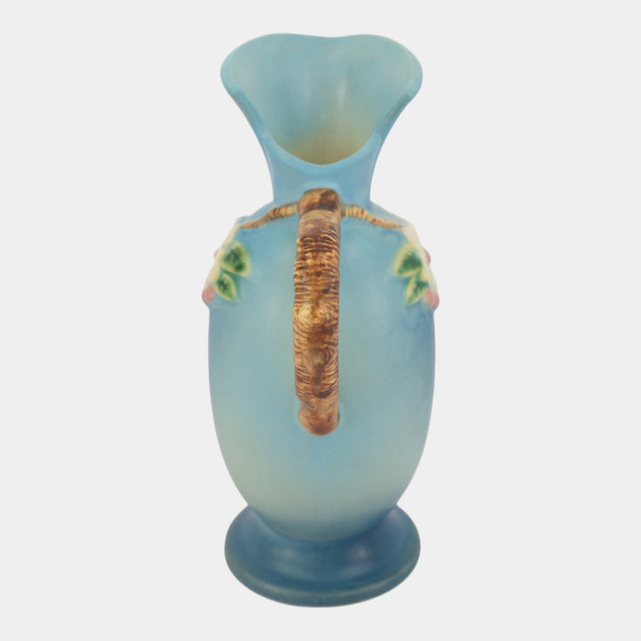 Roseville Apple Blossom Blue 1949 Mid Century Modern Pottery Ceramic Ewer 316-8