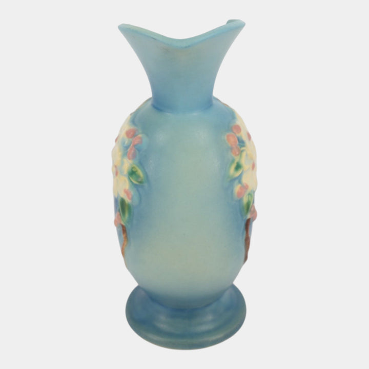 Roseville Apple Blossom Blue 1949 Mid Century Modern Pottery Ceramic Ewer 316-8