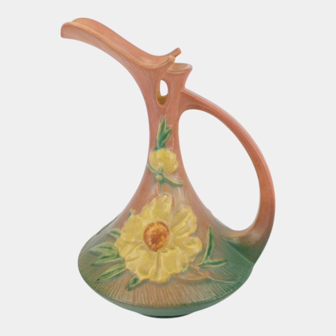 Roseville Peony Pink 1942 Vintage Art Pottery Ceramic Ewer 8-10