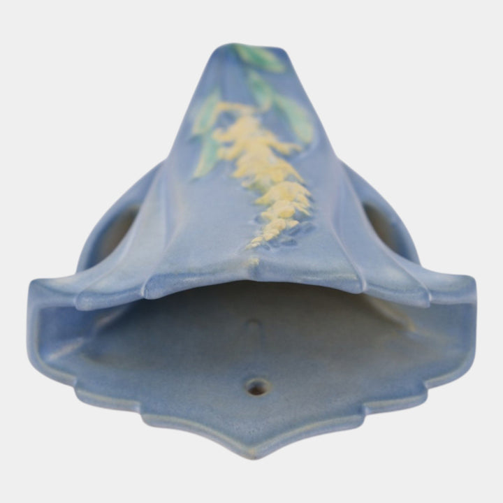 Roseville Foxglove Blue 1942 Vintage Art Pottery Ceramic Wall Pocket 1292-8