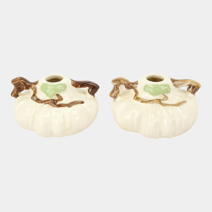 Roseville Ming Tree White 1949 Mid Century Modern Pottery Candle Holders 551