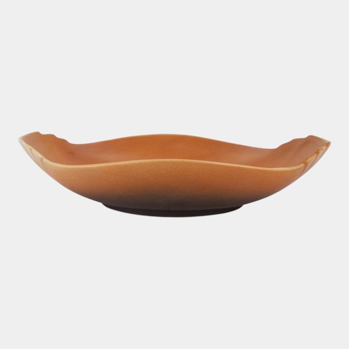 Roseville Rozane Pattern Brown 1941 Vintage Art Deco Pottery Console Bowl 397-14