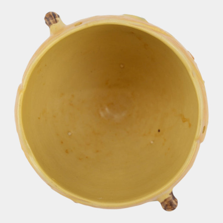Roseville Bittersweet Yellow 1951 Vintage Art Pottery Hanging Basket Planter