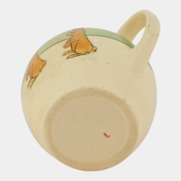 Roseville Juvenile Creamware 1910 Art Pottery Two Standing Rabbits Creamer