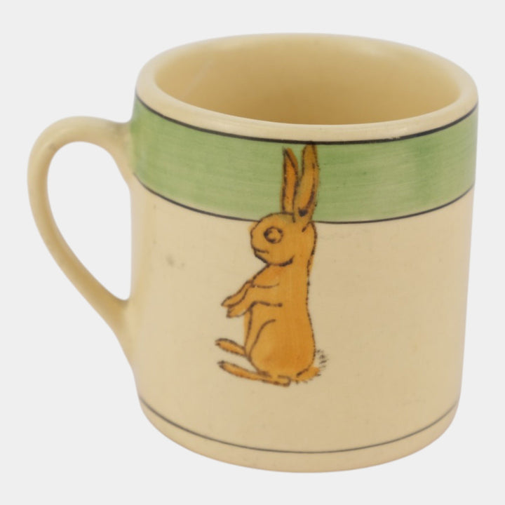 Roseville Juvenile Creamware 1910 Vintage Art Pottery Ceramic Rabbit Mug