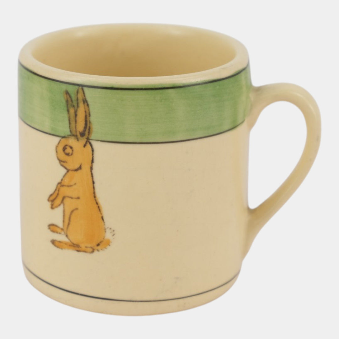 Roseville Juvenile Creamware 1910 Vintage Art Pottery Ceramic Rabbit Mug