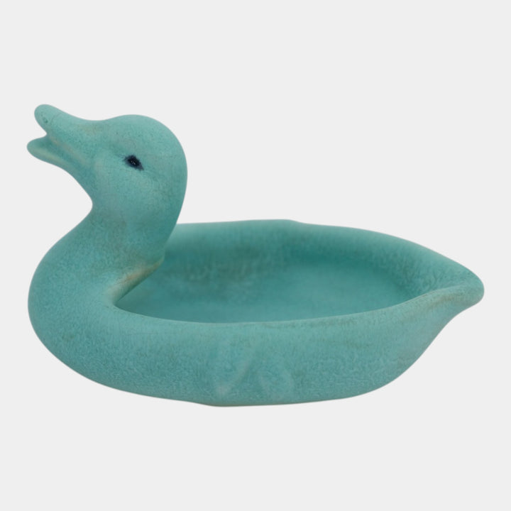 Weller Patricia Blue 1930s Vintage Art Pottery Ceramic Duck Pin Tray - Just Art Pottery
