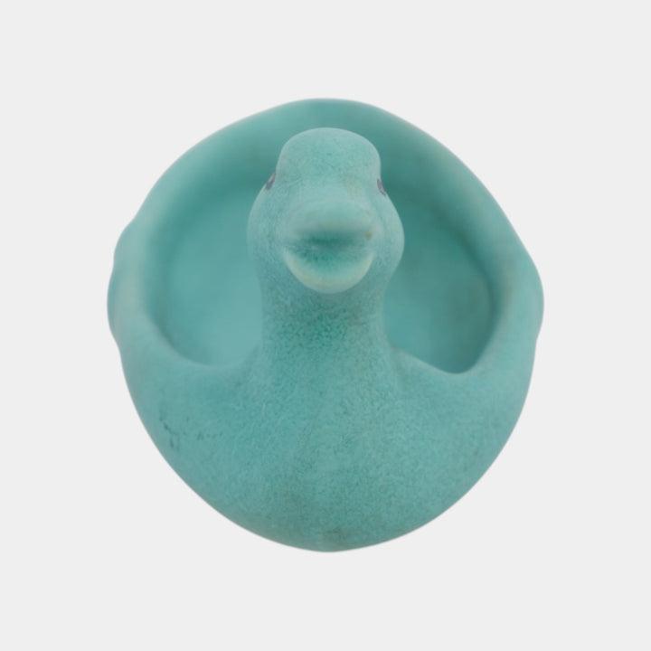 Weller Patricia Blue 1930s Vintage Art Pottery Ceramic Duck Pin Tray - Just Art Pottery