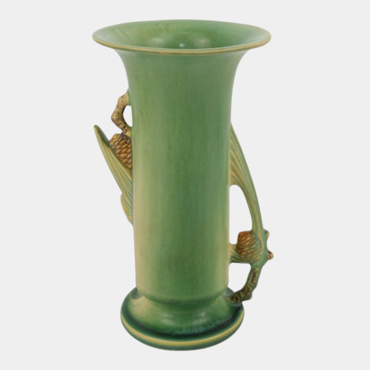 Roseville Pine Cone Green 1935 Vintage Art Deco Pottery Ceramic Vase 746-8
