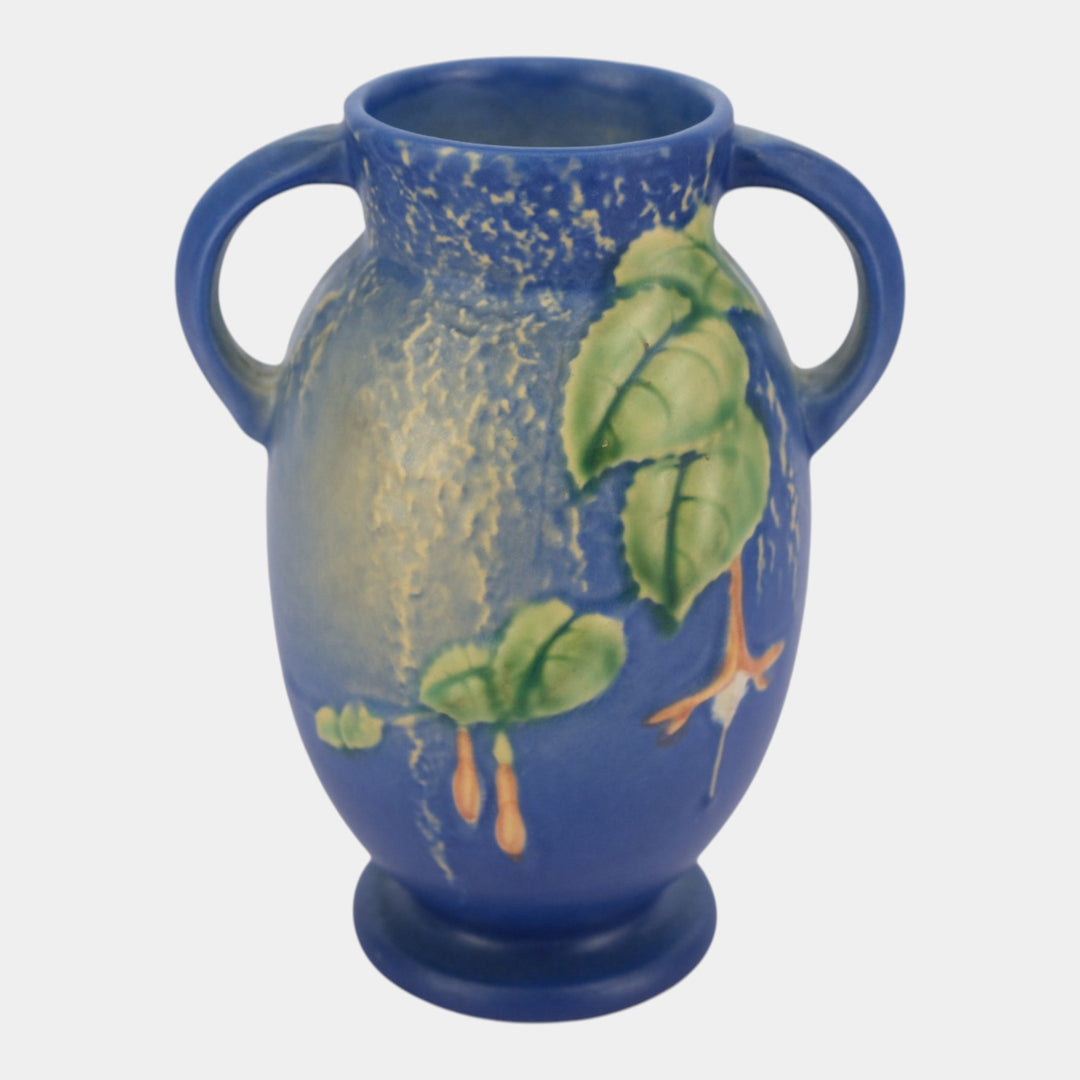Roseville Fuchsia Blue 1938 Vintage Art Pottery Ceramic Vase 892-6