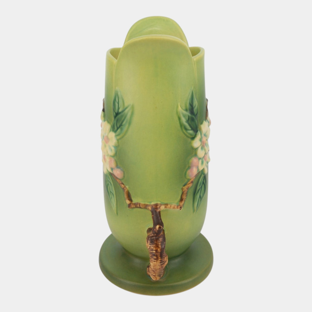 Roseville Apple Blossom Green 1949 Mid Century Modern Pottery Vase 389-10
