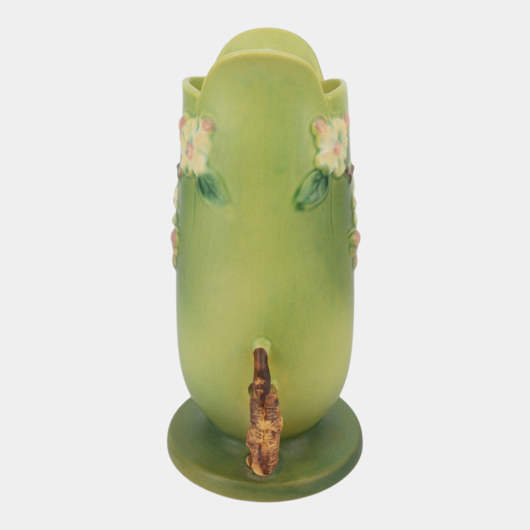 Roseville Apple Blossom Green 1949 Mid Century Modern Pottery Vase 389-10