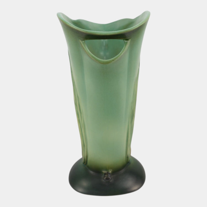 Roseville Pine Cone Green 1953 Mid Century Modern Pottery Ewer Vase 485-10