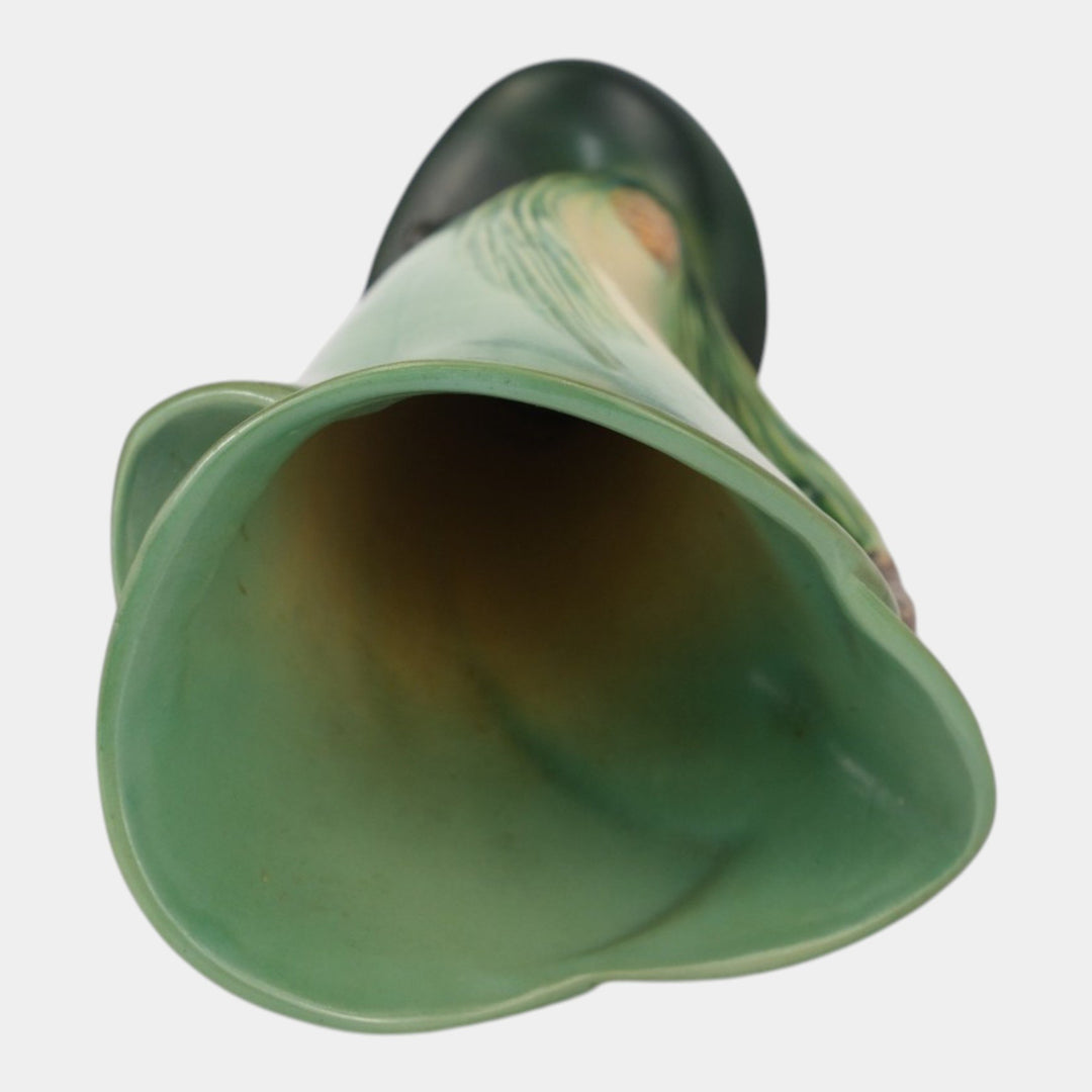 Roseville Pine Cone Green 1953 Mid Century Modern Pottery Ewer Vase 485-10